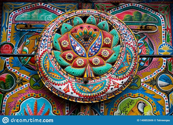 flower-art-decorated-pakistani-truck-140852606